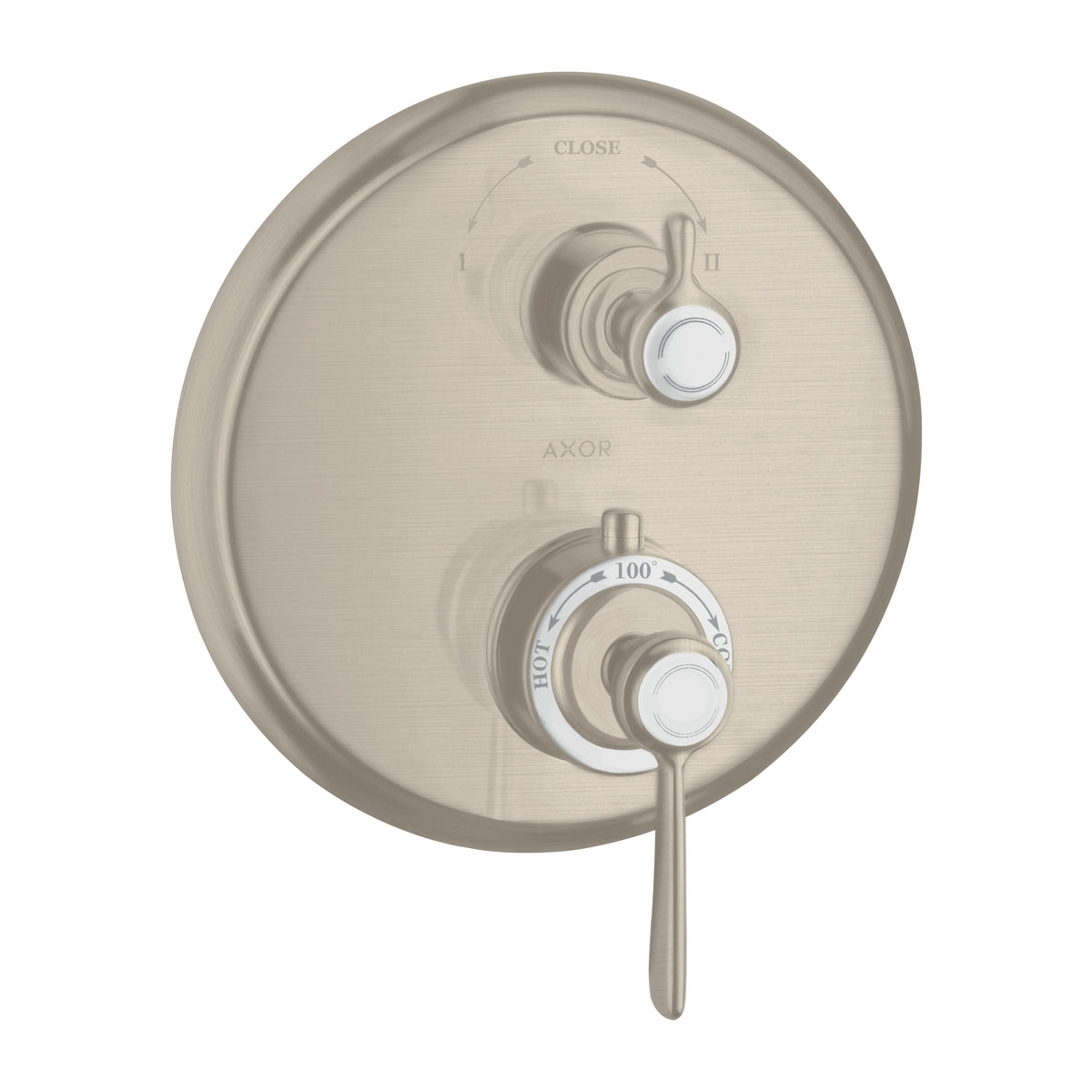 AXOR 16821821 Montreux Thermostatic Trim with Volume Control and Diverter - Brushed Nickel