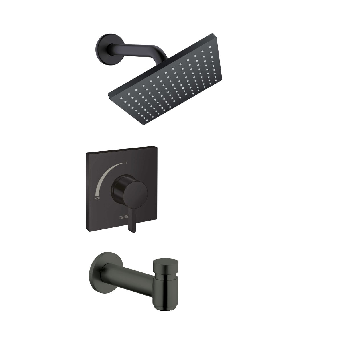 Hansgrohe 04961670 Vernis Shape Tub and Shower Trim Package with 2.5 GPM Single Function Shower Head in Matte Black