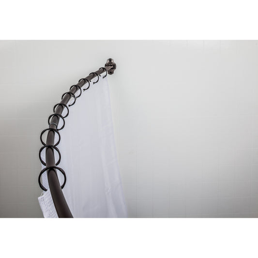 ELEMENTS SR02-DBAC-R 56"-72" Brushed Oil Rubbed Bronze Adjustable Curved Shower Curtain Rod - Retail Packaged , Brushed Oil Rubbed Bronze