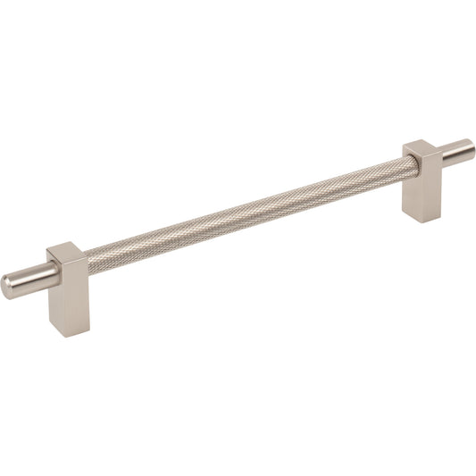 JEFFREY ALEXANDER 598-192SN Larkin Knurled Center 192 mm Center-to-Center Bar Pull - Satin Nickel