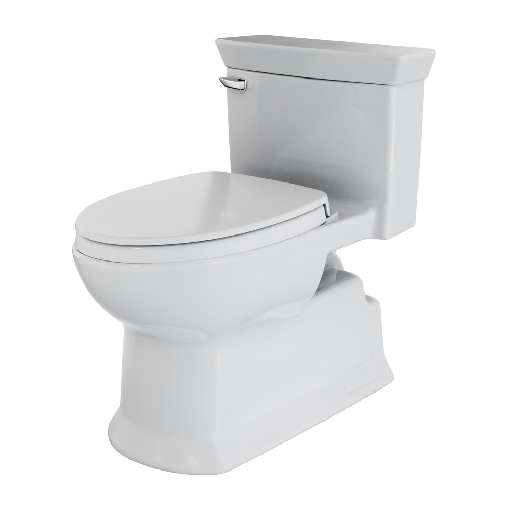 TOTO MS964124CEFG#01 Soiree One Piece Elongated 1.28 Gpf Universal Height Skirted Toilet With Cefiontect - Cotton White