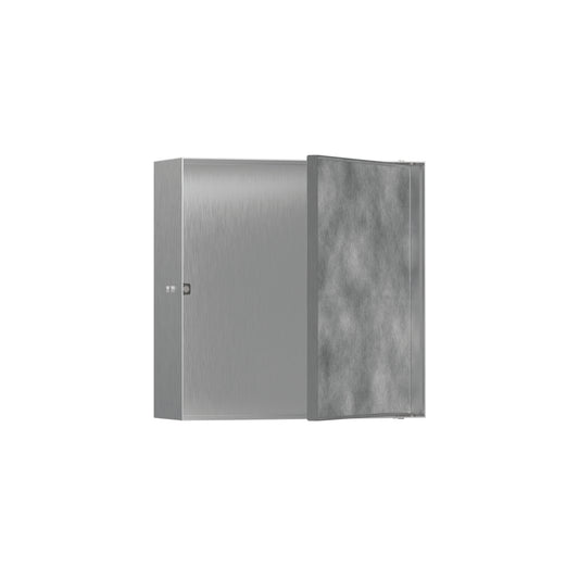 HANSGROHE 56085800 XtraStoris Rock Wall Niche with Tileable Door 12"x 12"x 4" in Brushed Stainless Steel