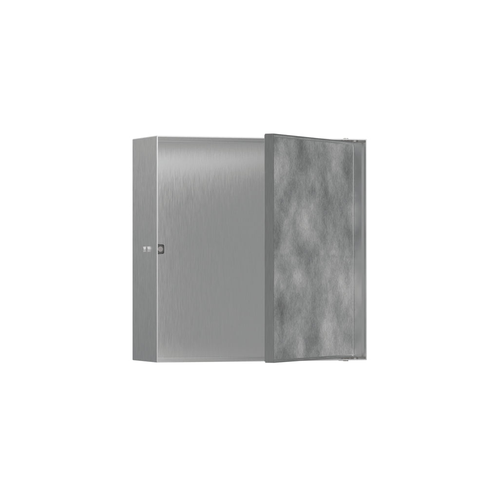 HANSGROHE 56085800 XtraStoris Rock Wall Niche with Tileable Door 12"x 12"x 4" - Brushed Stainless Steel