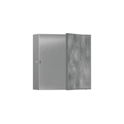 HANSGROHE 56085800 XtraStoris Rock Wall Niche with Tileable Door 12"x 12"x 4" - Brushed Stainless Steel