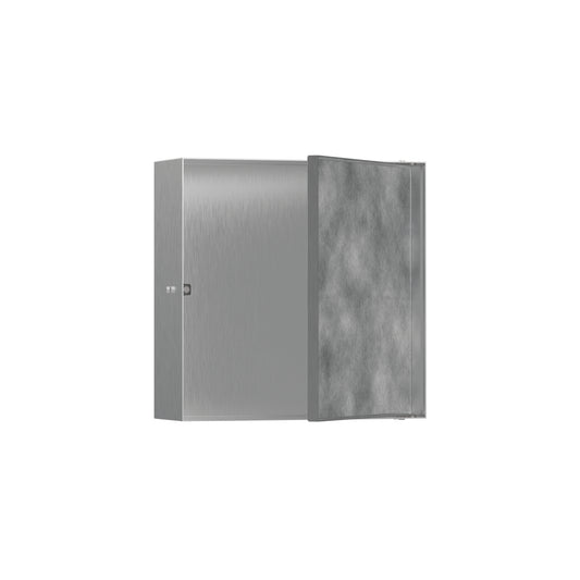 HANSGROHE 56085800 XtraStoris Rock Wall Niche with Tileable Door 12"x 12"x 4" - Brushed Stainless Steel