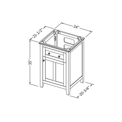 JEFFREY ALEXANDER VN2CHA-24-CH-NT 24" Chocolate Chatham Vanity - Chocolate