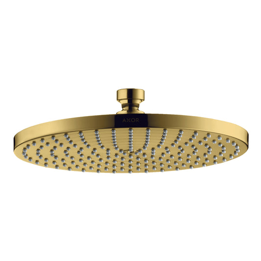AXOR Starck Showerhead 240 1-Jet, 2.5 GPM in Polished Gold Optic