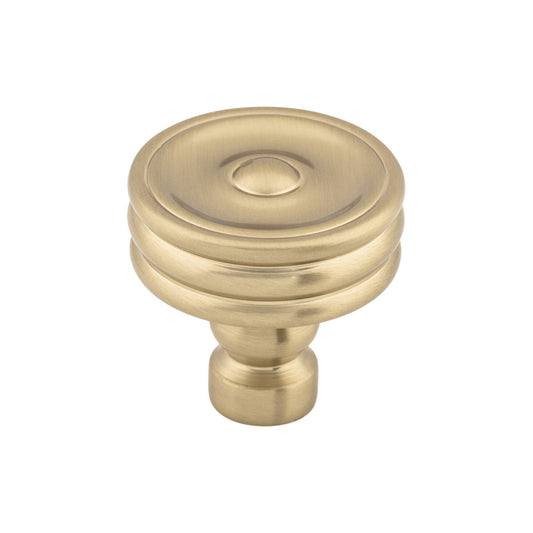 TOP KNOBS TK881HB Brixton Ridged 1 1/4" Diameter Round Knob - Honey Bronze