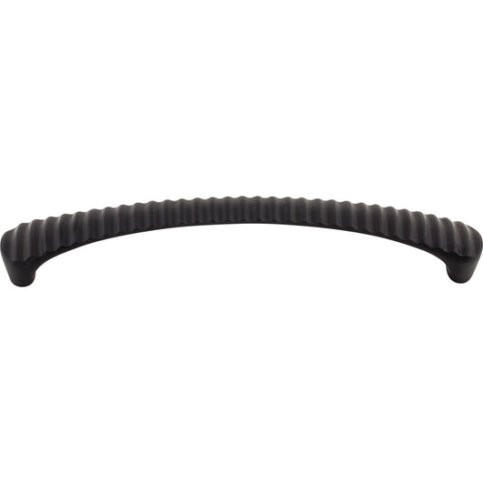 TOP KNOBS M1138 Grooved 6 5/16" Center to Center Bar Pull , Flat Black