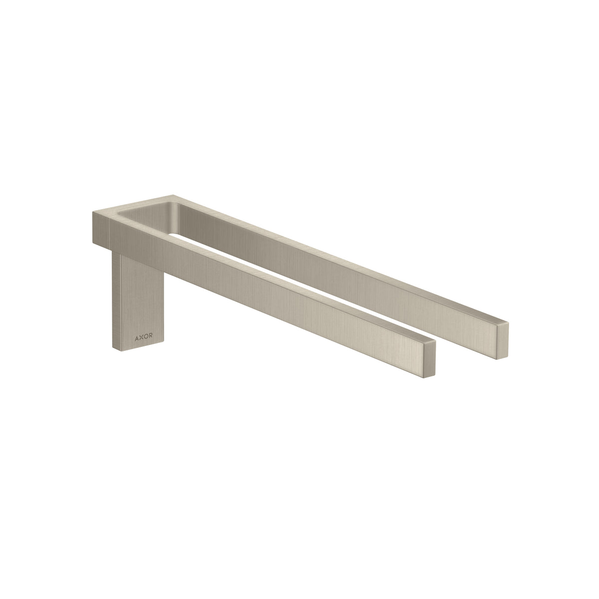 AXOR 42622820 Universal Rectangular Towel Holder Twin-Handle - Brushed Nickel