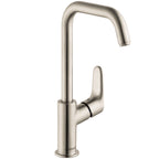 HANSGROHE 31609821 Focus Single-Hole Faucet 240 with Swivel Spout and Pop-Up Drain, 1.2 GPM - Brushed Nickel