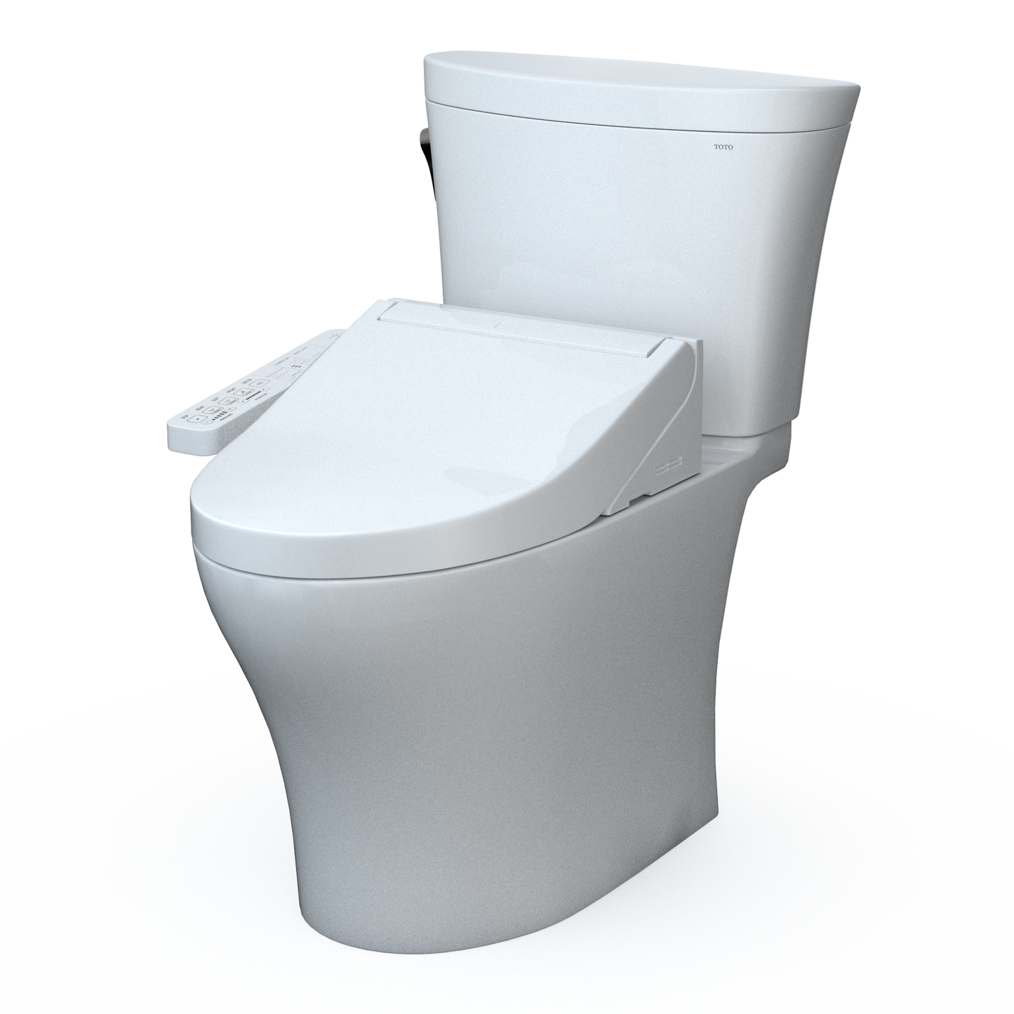 TOTO MW4483074CEMFGN#01 WASHLET+ Aquia IV Arc Two-Piece Elongated Dual Flush 1.28 and 0.9 GPF Toilet with C2 Bidet Seat , Cotton White