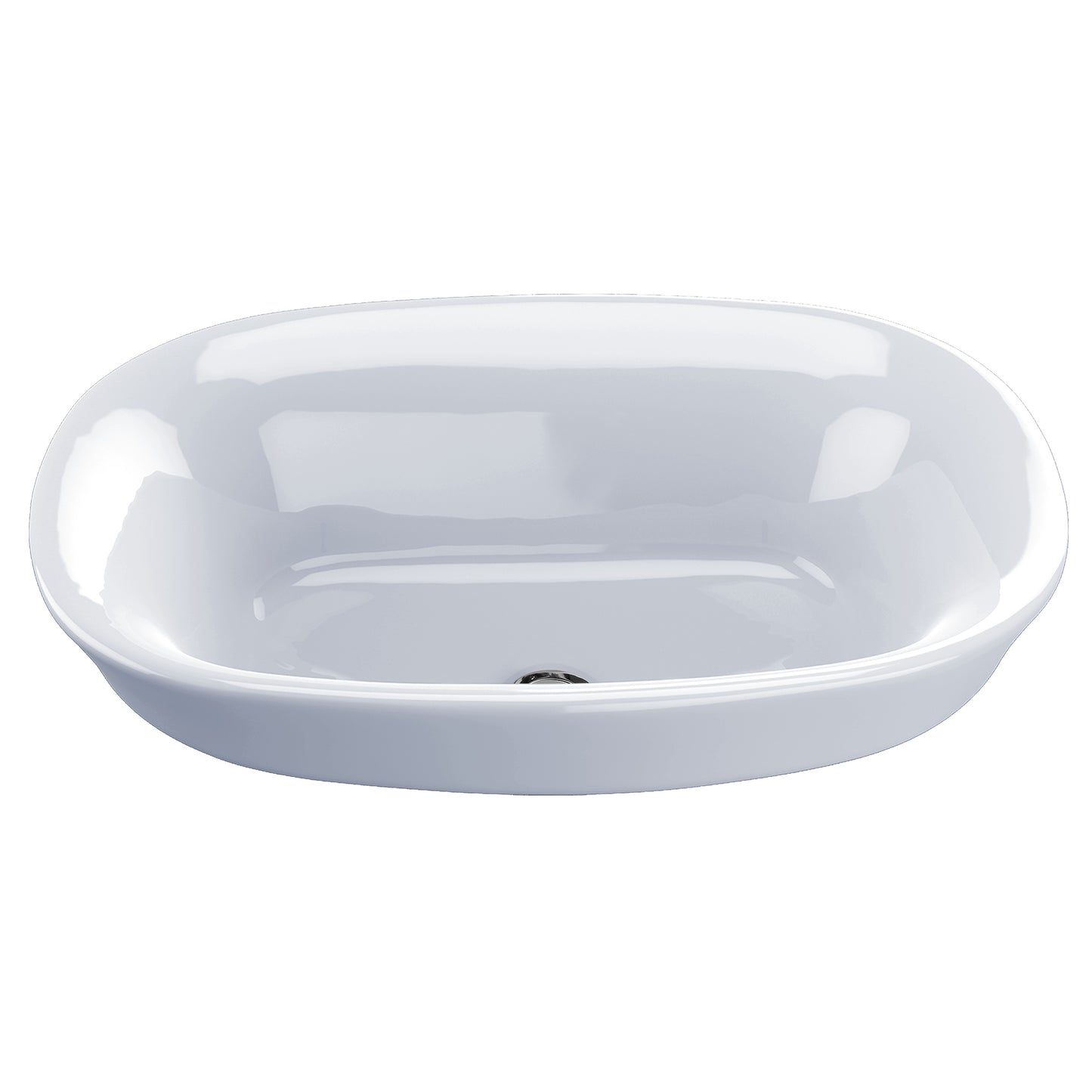 TOTO LT480G#01 Maris Oval Semi-Recessed Vessel Bathroom Sink With Cefiontect - Cotton White