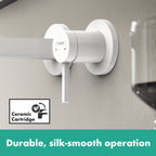 HANSGROHE 76050701 Finoris Wall-Mounted Single-Handle Faucet Trim, 1.2 GPM - Matte White