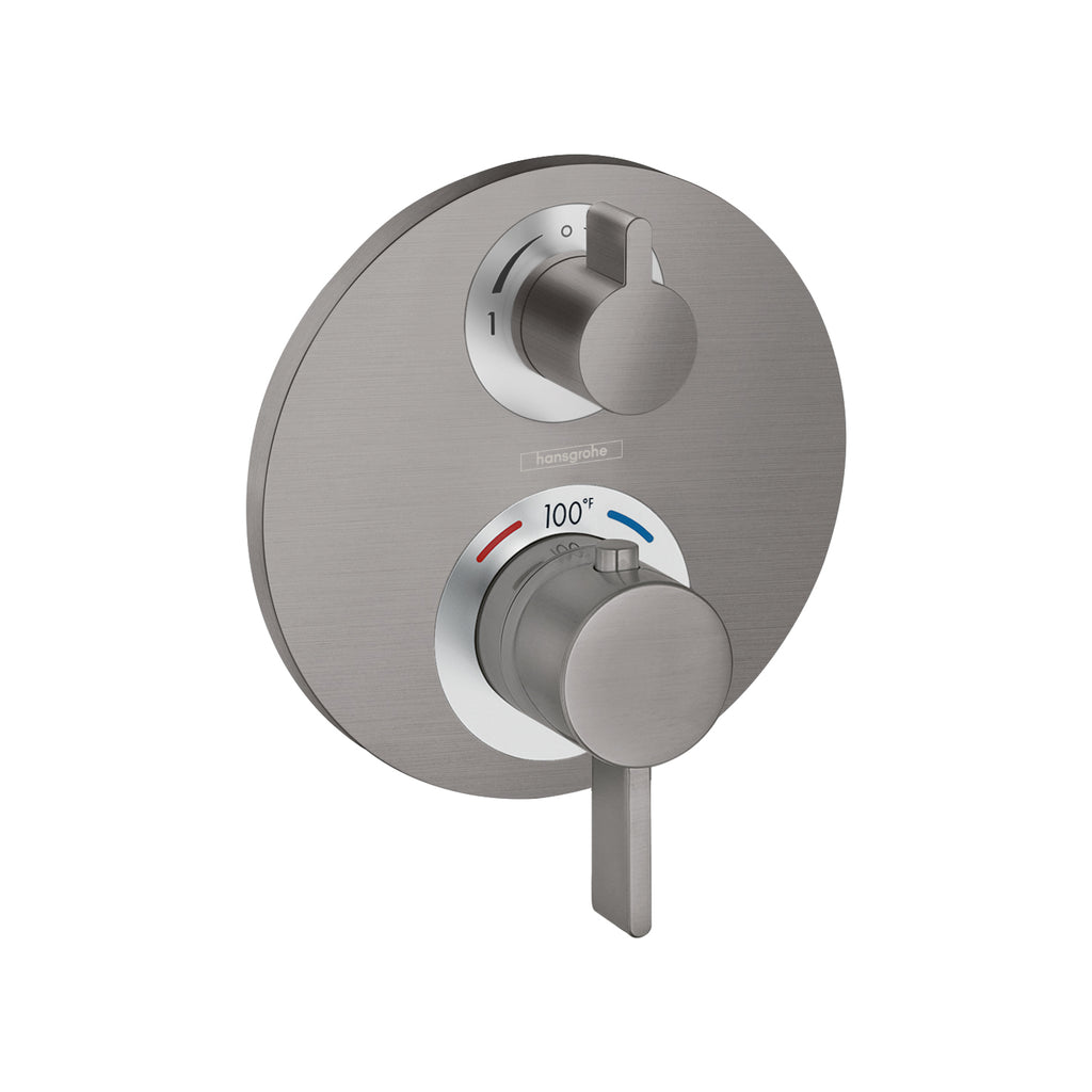HANSGROHE 15758341 Ecostat S Thermostatic Trim with Volume Control and Diverter - Brushed Black Chrome