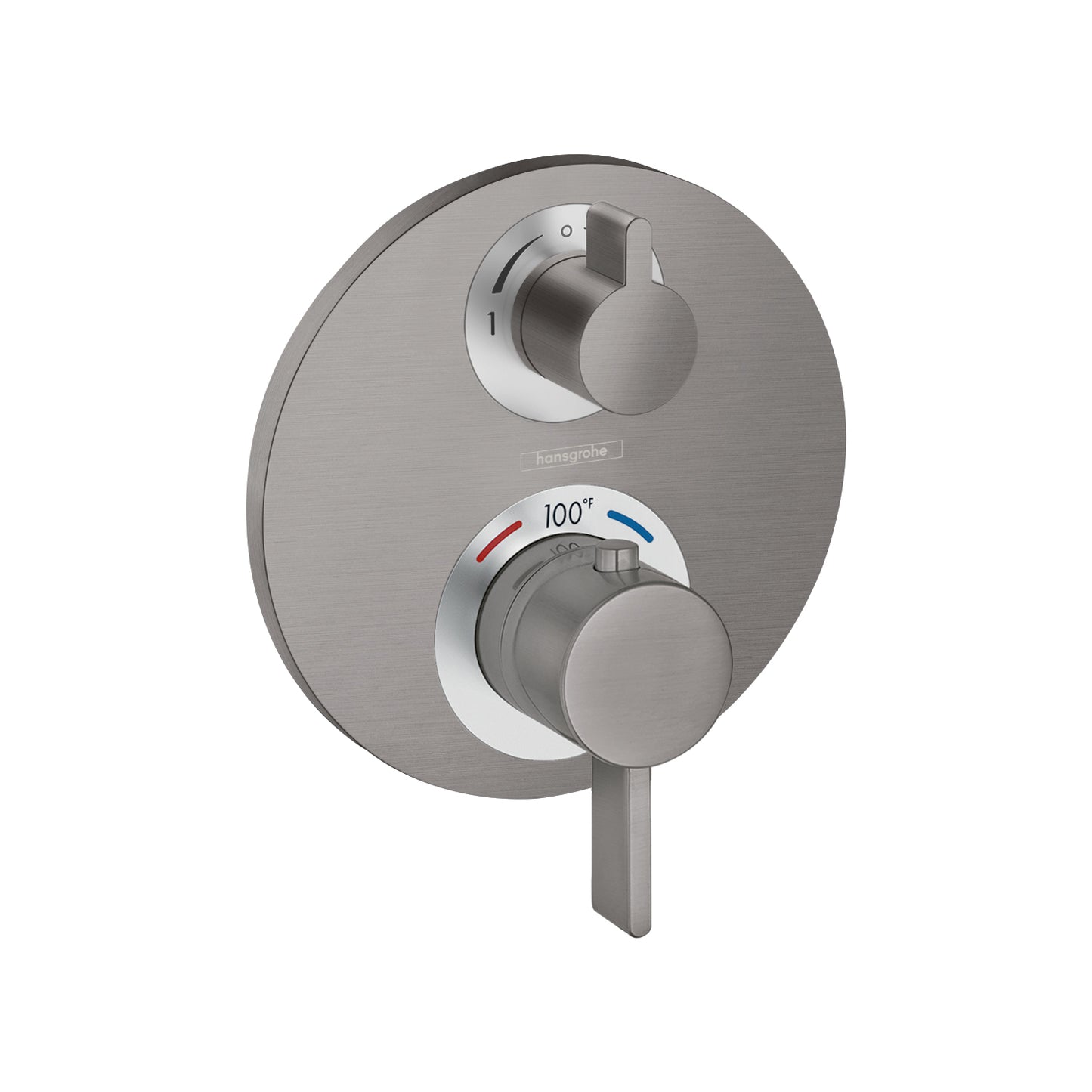 HANSGROHE 15758341 Ecostat S Thermostatic Trim with Volume Control and Diverter - Brushed Black Chrome
