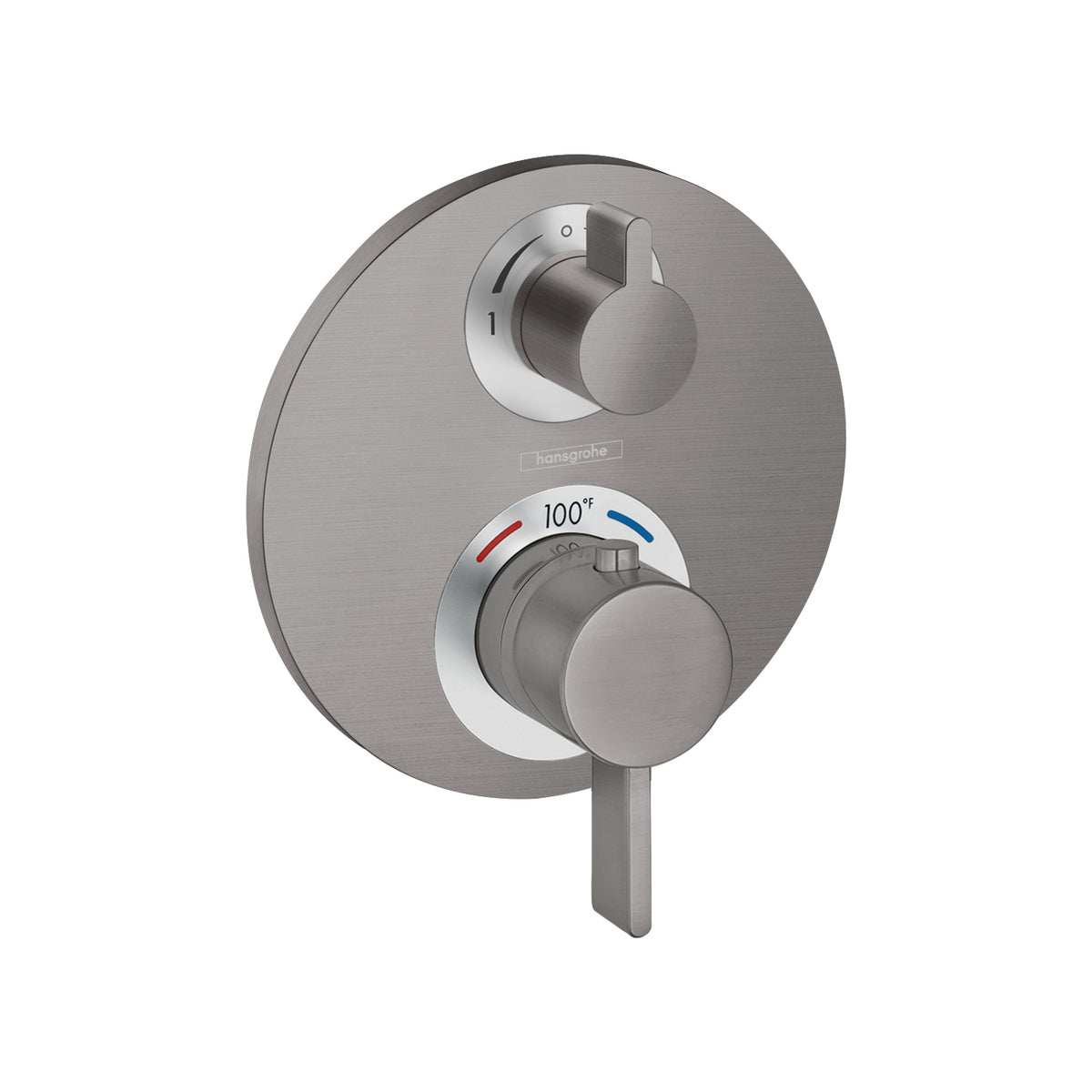 HANSGROHE 15758341 Ecostat S Thermostatic Trim with Volume Control and Diverter - Brushed Black Chrome