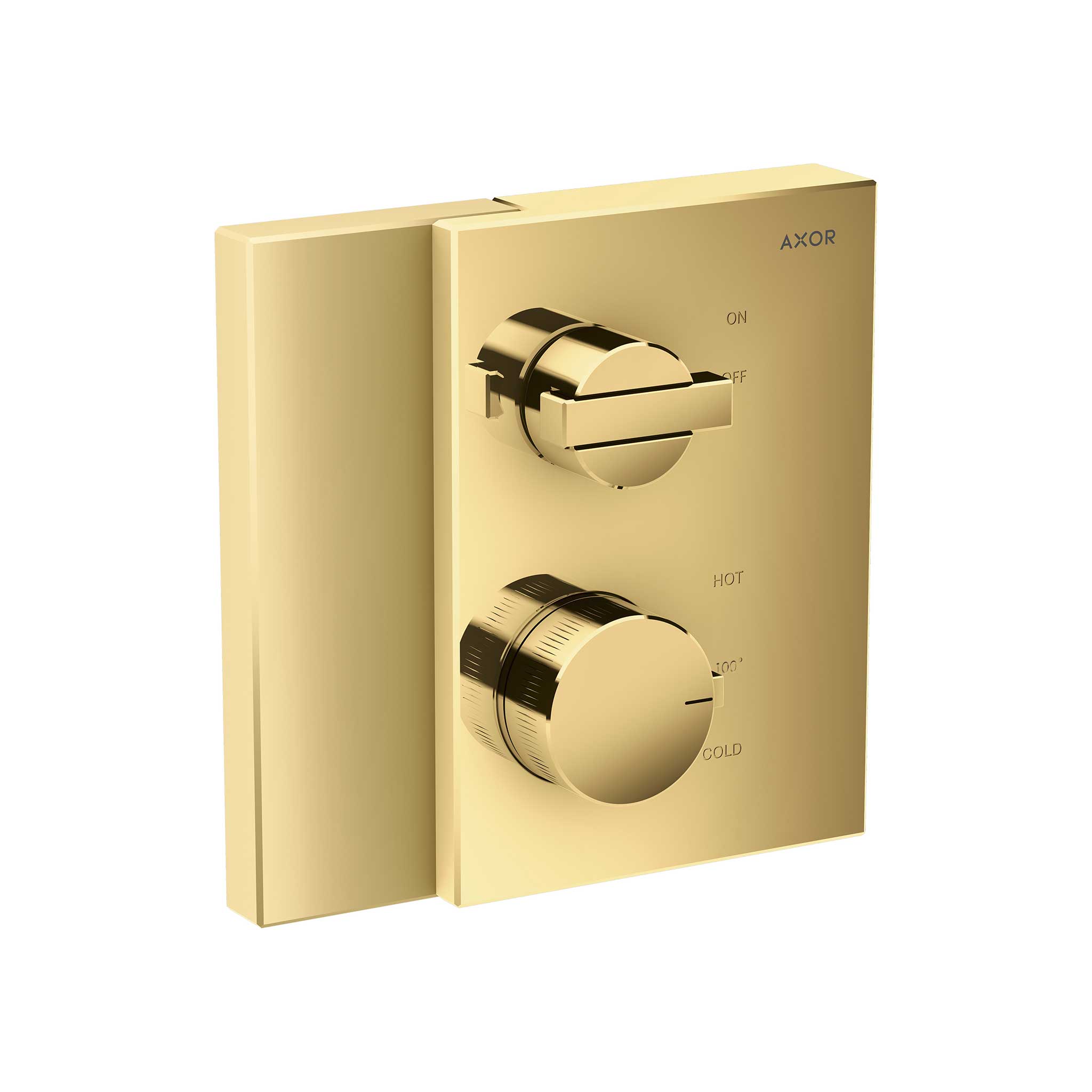 AXOR 46750991 Edge Thermostatic Trim with Volume Control - Polished Gold Optic