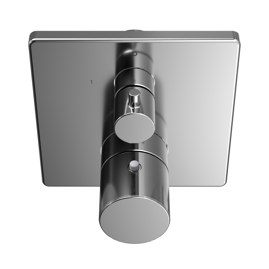 TOTO TBV02404U#CP Square Thermostatic Mixing Valve With Two-Way Diverter Shower Trim - Polished Chrome