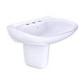 TOTO LHT242.8G#01 Prominence Oval Wall-Mount Bathroom Sink With Cefiontect And Shroud For 8 Inch Center Faucets - Cotton White
