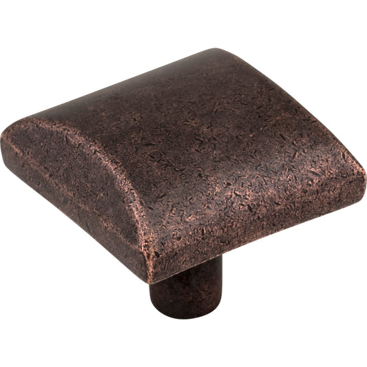 ELEMENTS 525DMAC Glendale 1-1/8" Length Square Knob - Distressed Oil Rubbed Bronze