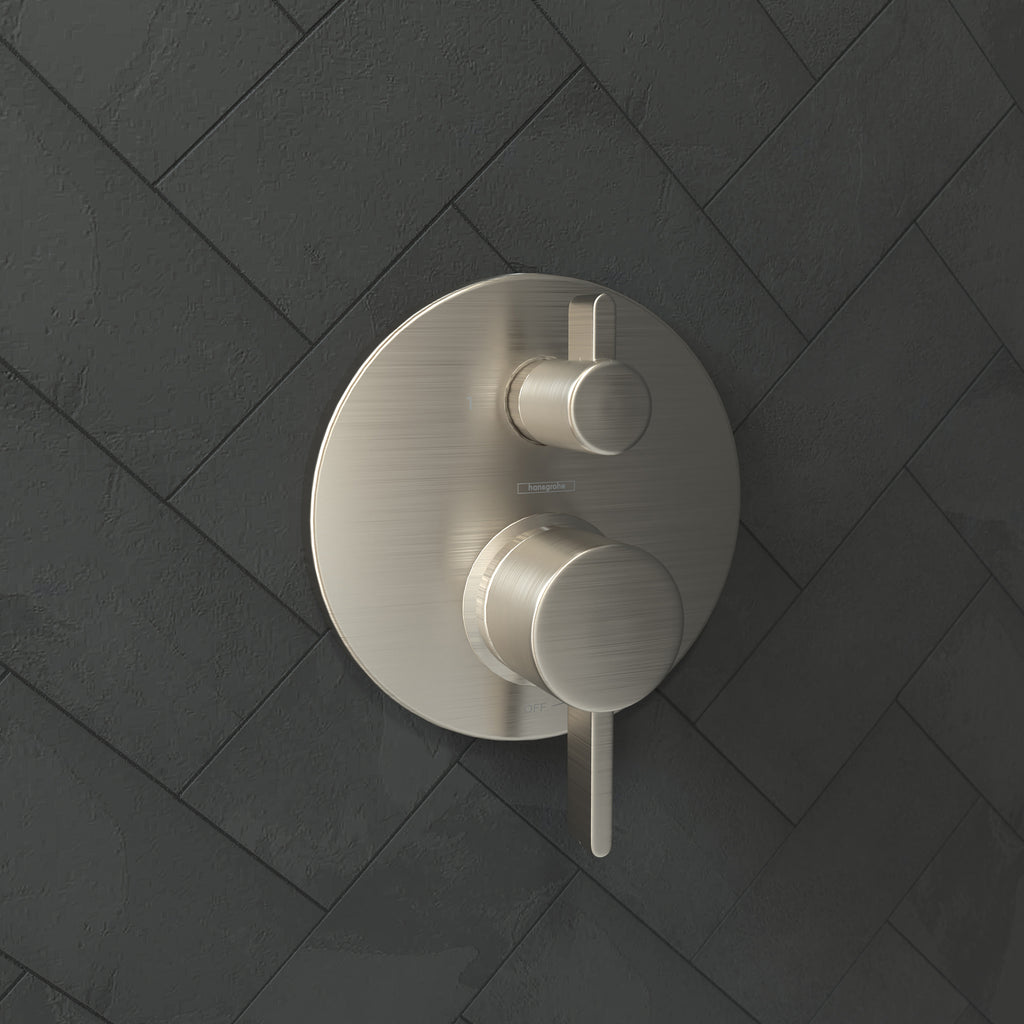 HANSGROHE 04447820 Ecostat Pressure Balance Trim S with Diverter - Brushed Nickel