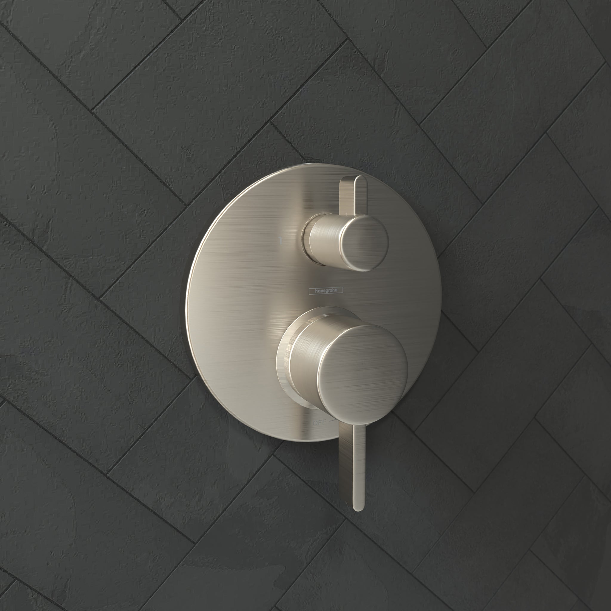 HANSGROHE 04447820 Ecostat Pressure Balance Trim S with Diverter - Brushed Nickel