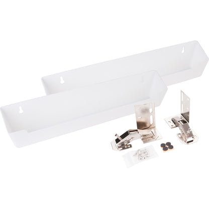 HARDWARE RESOURCES TO14-R 14-13/16" Plastic Tip-Out Tray Kit for Sink Front - White