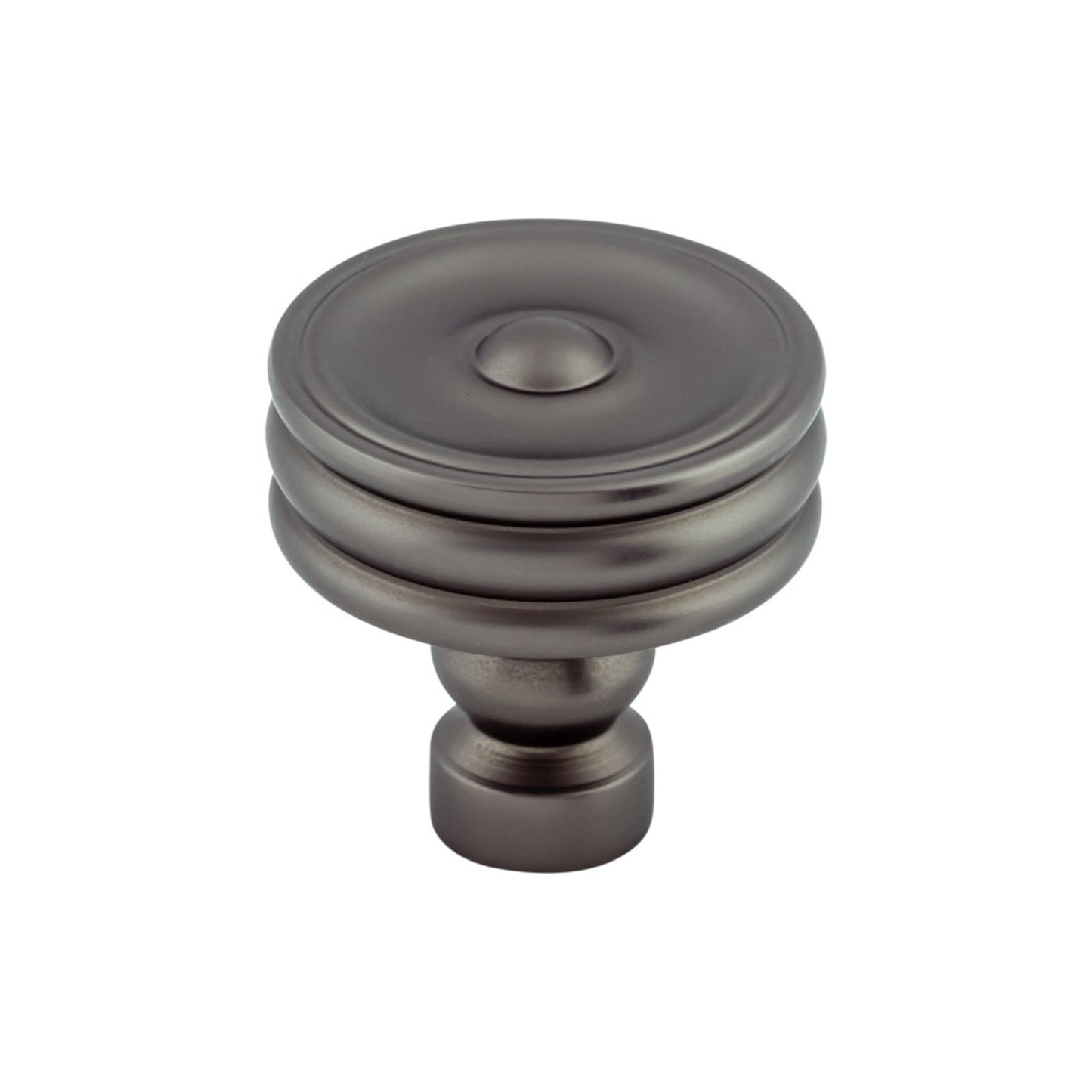 TOP KNOBS TK881AG Brixton Ridged 1 1/4" Diameter Round Knob - Ash Gray