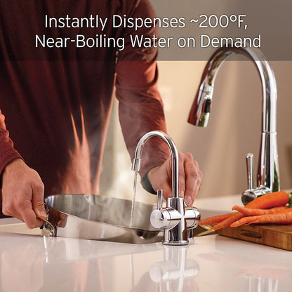 INSINKERATOR 45676-ISE Instant Hot & Cold Water Dispenser System, 2-Handle Drinking Water Faucet with 2/3-Gallon, Stainless Steel Tank  -  HC250C-SS