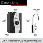 INSINKERATOR H250C-SS Instant Hot Water Dispenser System, Single-Handle Faucet with 2/3-Gallon Stainless Steel Tank
