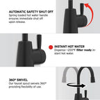 INSINKERATOR H250MBLK-SS Instant Hot Water Dispenser System, Single-Handle Faucet with 2/3-Gallon Stainless Steel Tank