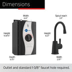 INSINKERATOR H250MBLK-SS Instant Hot Water Dispenser System, Single-Handle Faucet with 2/3-Gallon Stainless Steel Tank
