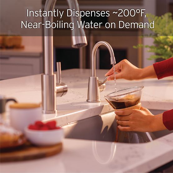 INSINKERATOR H250SN-SS Instant Hot Water Dispenser System, Single-Handle Faucet with 2/3-Gallon Stainless Steel Tank