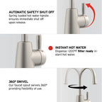 INSINKERATOR H250SN-SS Instant Hot Water Dispenser System, Single-Handle Faucet with 2/3-Gallon Stainless Steel Tank