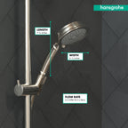 HANSGROHE 04072820 Croma 100 Classic Handshower 3-Jet, 2.5 GPM - Brushed Nickel