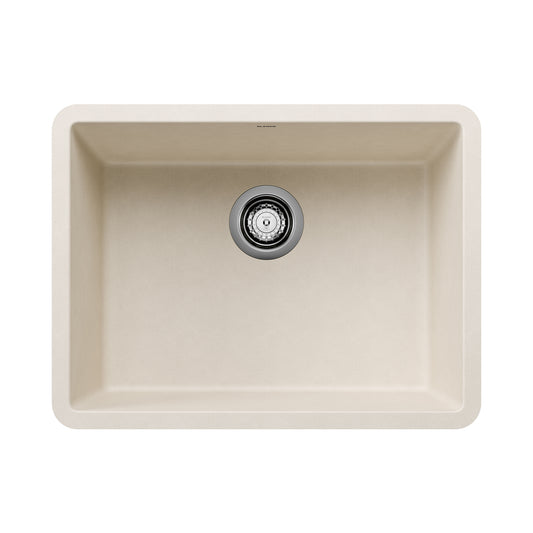 BLANCO 527402 Precis Precis SILGRANIT 24" Single Bowl Undermount Kitchen Sink - Soft White in Soft White