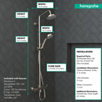HANSGROHE 27169821 Croma Showerpipe 150 1-Jet, 2.0 GPM - Brushed Nickel