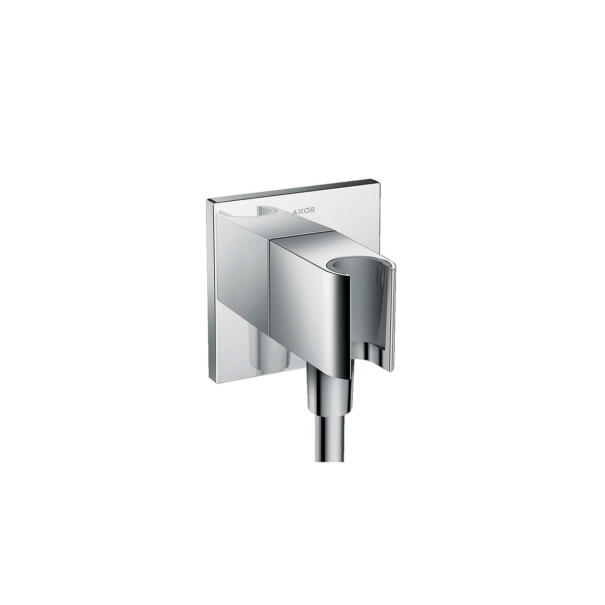 AXOR 36734001 ShowerSolutions Wall Outlet with Handshower Holder, Square - Chrome