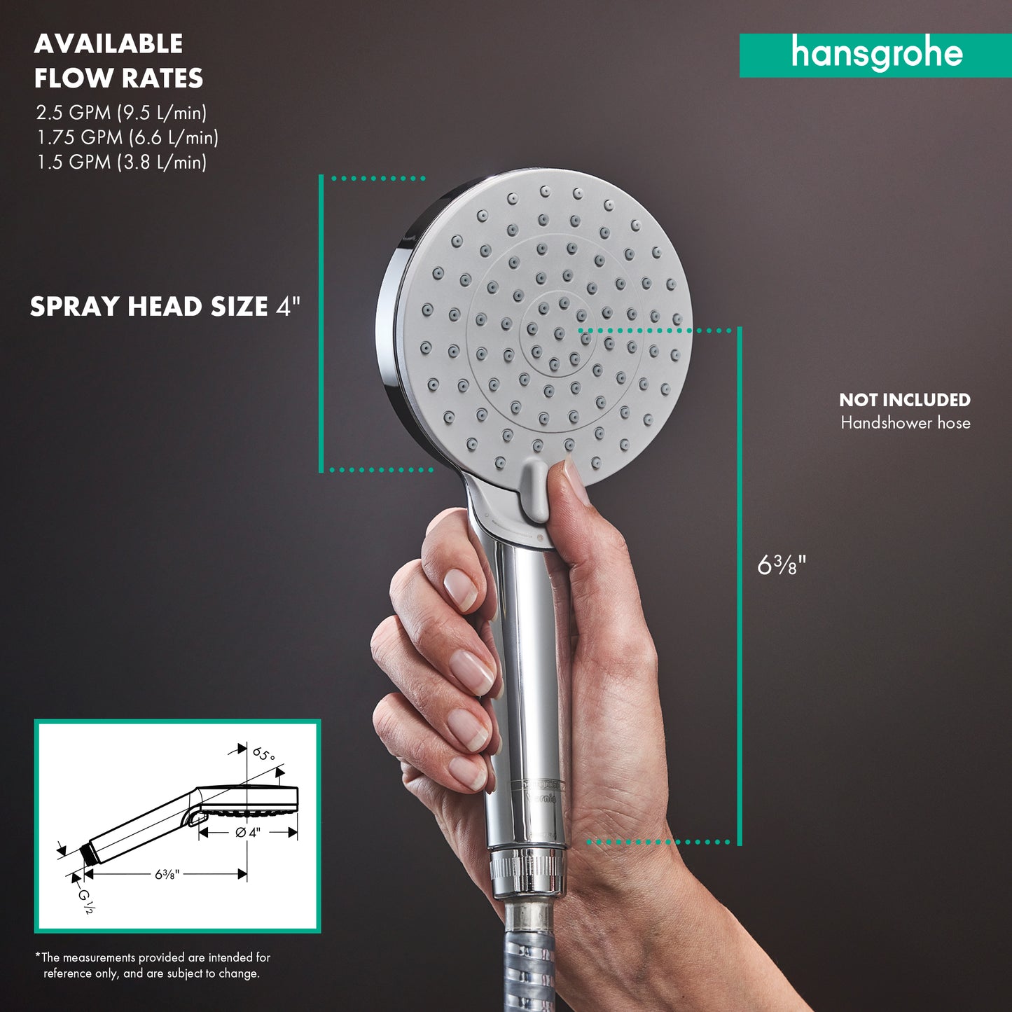 HANSGROHE 26090001 Chrome Vernis Blend Handshower 1.5 GPM