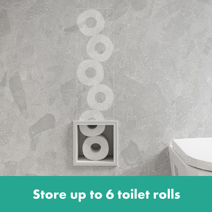 HANSGROHE 56058700 XtraStoris Original Recessed Toilet Paper Holder with Storage & Tileable Door - Matte White