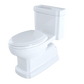 TOTO MS974224CEFG#01 Eco Guinevere Elongated 1.28 GPF Universal Height Skirted Toilet with CEFIONTECT and SoftClose Seat , Cotton White