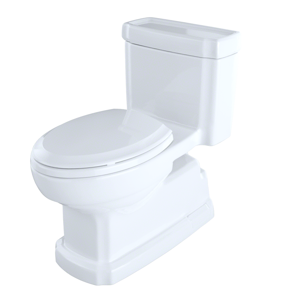 TOTO MS974224CEFG#01 Eco Guinevere Elongated 1.28 Gpf Universal Height Skirted Toilet With Cefiontect And Softclose Seat - Cotton White