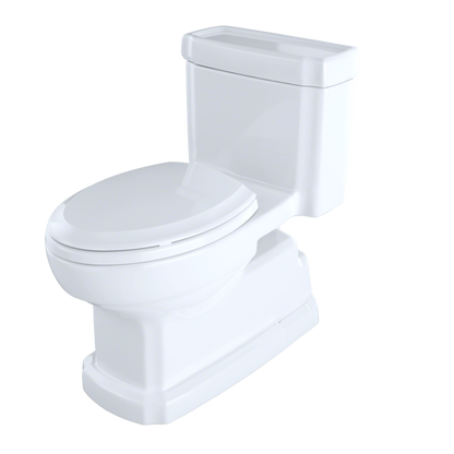 TOTO MS974224CEFG#01 Eco Guinevere Elongated 1.28 Gpf Universal Height Skirted Toilet With Cefiontect And Softclose Seat - Cotton White