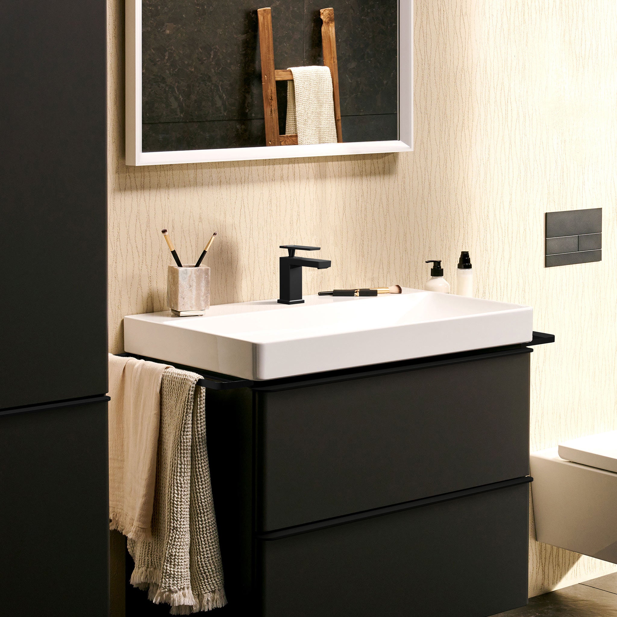 HANSGROHE 73002671 Tecturis E Single-Hole Faucet 80 with Pop-Up Drain, 1.2 GPM - Matte Black