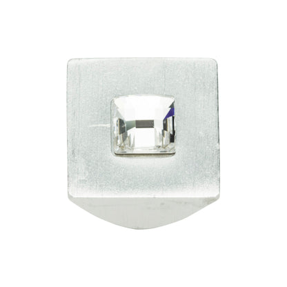 ATLAS 3195-MC Crystal 1" Length Square Knob - Matte Chrome