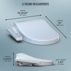 TOTO SW3073#01 Washlet C2 Electronic Bidet Toilet Seat With Premist And Ewater+ Wand Cleaning - Cotton White
