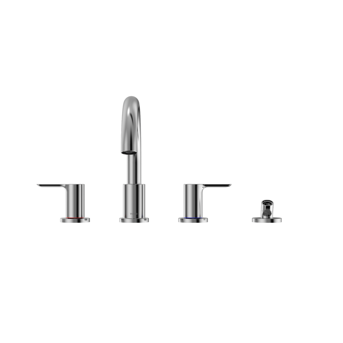 TOTO TBS01202U#CP Lb Two-Handle Deck-Mount Roman Tub Filler Trim With Handshower - Polished Chrome