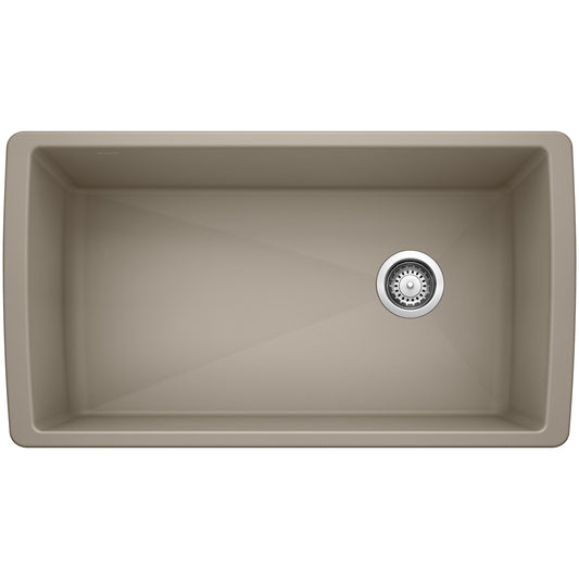 BLANCO 441765 Diamond Diamond SILGRANIT 33" Super Single Undermount Kitchen Sink - Truffle in Truffle