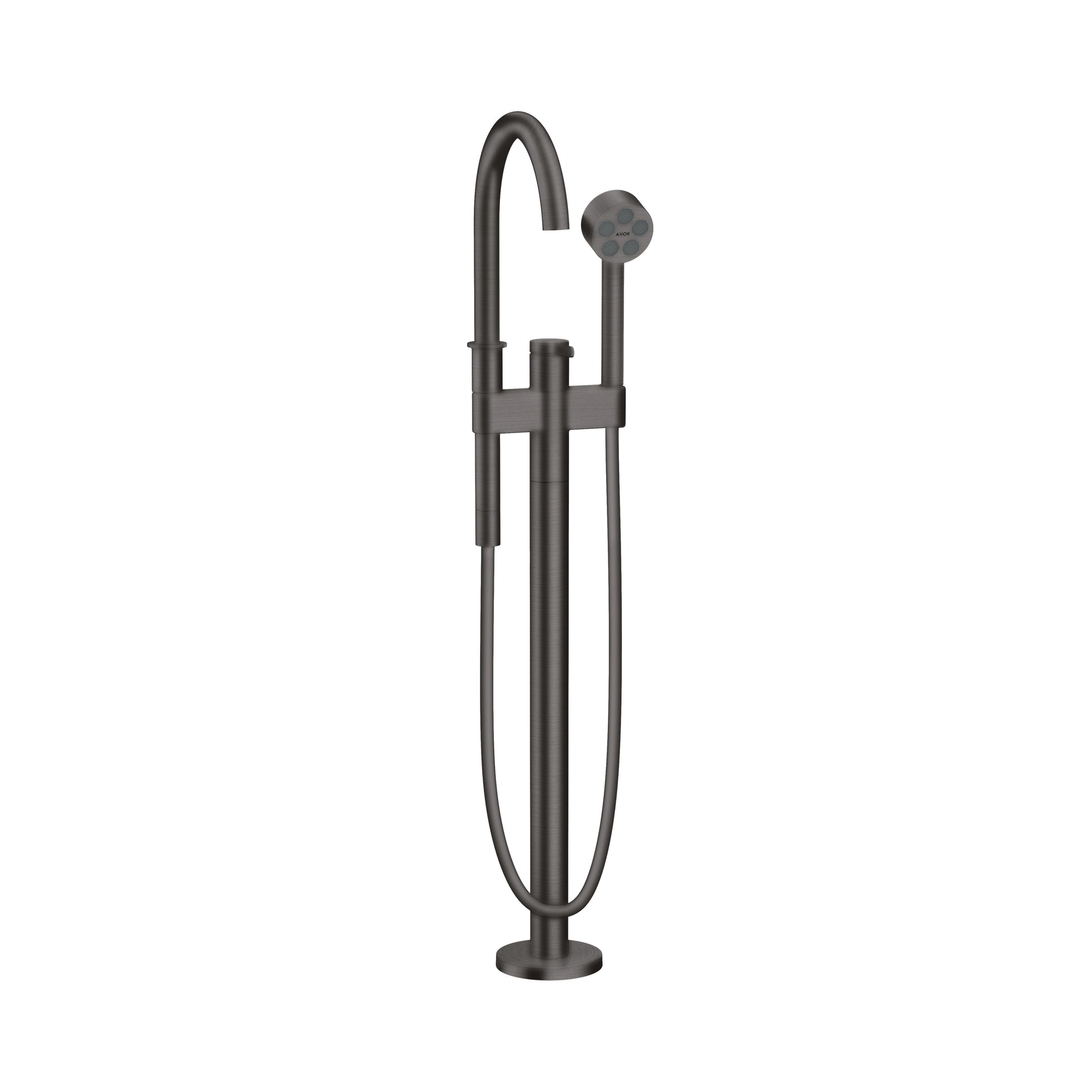 AXOR ONE Freestanding Tub Filler Trim with 1.75 GPM Handshower in Brushed Black Chrome